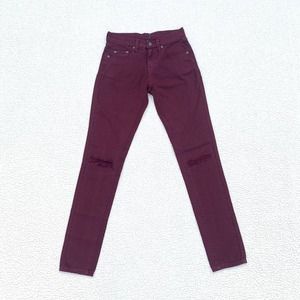 LF Carmar Burgundy Mid Rise Skinny Jean 25 NWT